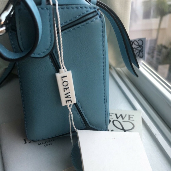 Loewe Mini Puzzle Bag- Blue - Picture 3 of 8